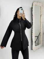 Siyah Fermuarlı Gömlek - Görsel 3