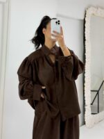 Acı Kahve Süet Gömlek Pantolon İkili Takım - Görsel 5