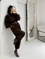 Acı Kahve Süet Gömlek Pantolon İkili Takım - Görsel 7