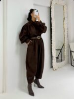 Acı Kahve Süet Gömlek Pantolon İkili Takım - Görsel 8