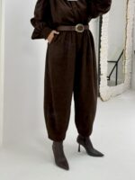 Acı Kahve Süet Gömlek Pantolon İkili Takım - Görsel 3