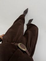 Acı Kahve Süet Gömlek Pantolon İkili Takım - Görsel 4