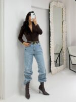 Kahverengi Vatkalı Body - Görsel 6