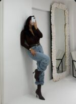 Kahverengi Vatkalı Body - Görsel 2