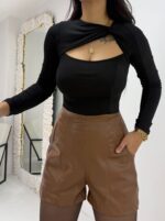 Taba Cepli Deri Şort - Görsel 2