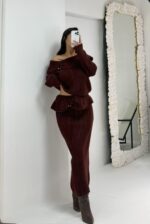 Bordo Etek Kazak İkili Takım - Görsel 7