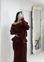 Bordo Etek Kazak İkili Takım - Görsel 6