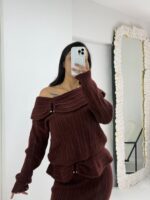 Bordo Etek Kazak İkili Takım - Görsel 5