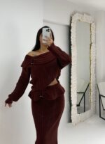 Bordo Etek Kazak İkili Takım - Görsel 4