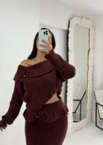 Bordo Etek Kazak İkili Takım - Görsel 3