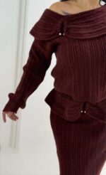 Bordo Etek Kazak İkili Takım - Görsel 2