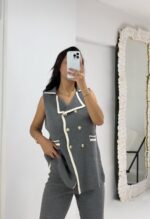 Gri Çelik Örme İkili Takım - Görsel 2