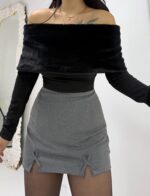 Siyah Tüylü Madonna Kazak - Görsel 5