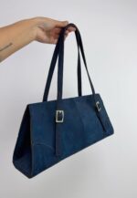 Lacivert Süet Çanta - Görsel 3