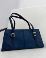 Lacivert Süet Çanta - Görsel 4