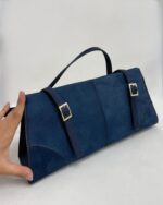 Lacivert Süet Çanta - Görsel 5