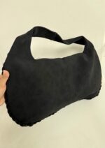 Siyah Bomber Süet Çanta - Görsel 4