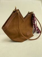 Taba Deri Detay Süet Çanta - Görsel 3