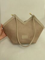 Bej Deri Detay Süet Çanta - Görsel 3