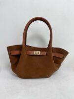 Taba Deri Detay Süet Çanta - Görsel 5