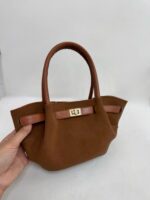 Taba Deri Detay Süet Çanta - Görsel 4