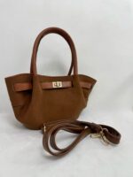 Taba Deri Detay Süet Çanta - Görsel 2