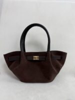 Acı Kahve Deri Detay Süet Çanta - Görsel 2