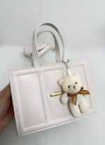 Bej Ayıcık Aksesuar Deri Çanta - Görsel 4