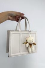 Bej Ayıcık Aksesuar Deri Çanta - Görsel 2