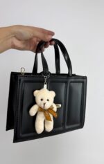 Siyah Ayıcık Aksesuar Deri Çanta - Görsel 2