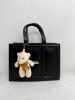 Siyah Ayıcık Aksesuar Deri Çanta - Görsel 5