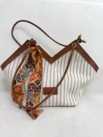 Bej-Taba Fularlı Çanta - Görsel 5