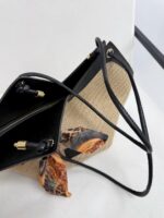 Siyah-Hasır Fularlı Çanta - Görsel 3