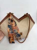 Taba-Hasır Fularlı Çanta - Görsel 4