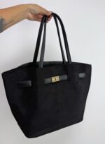 Siyah Süet/Deri Çanta - Görsel 2