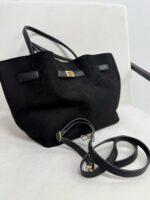 Siyah Süet/Deri Çanta - Görsel 3