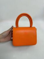 Turuncu Zincirli Deri El Çantası - Görsel 4
