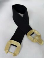 Siyah Gold Tokalı Lastikli Kemer - Görsel 2