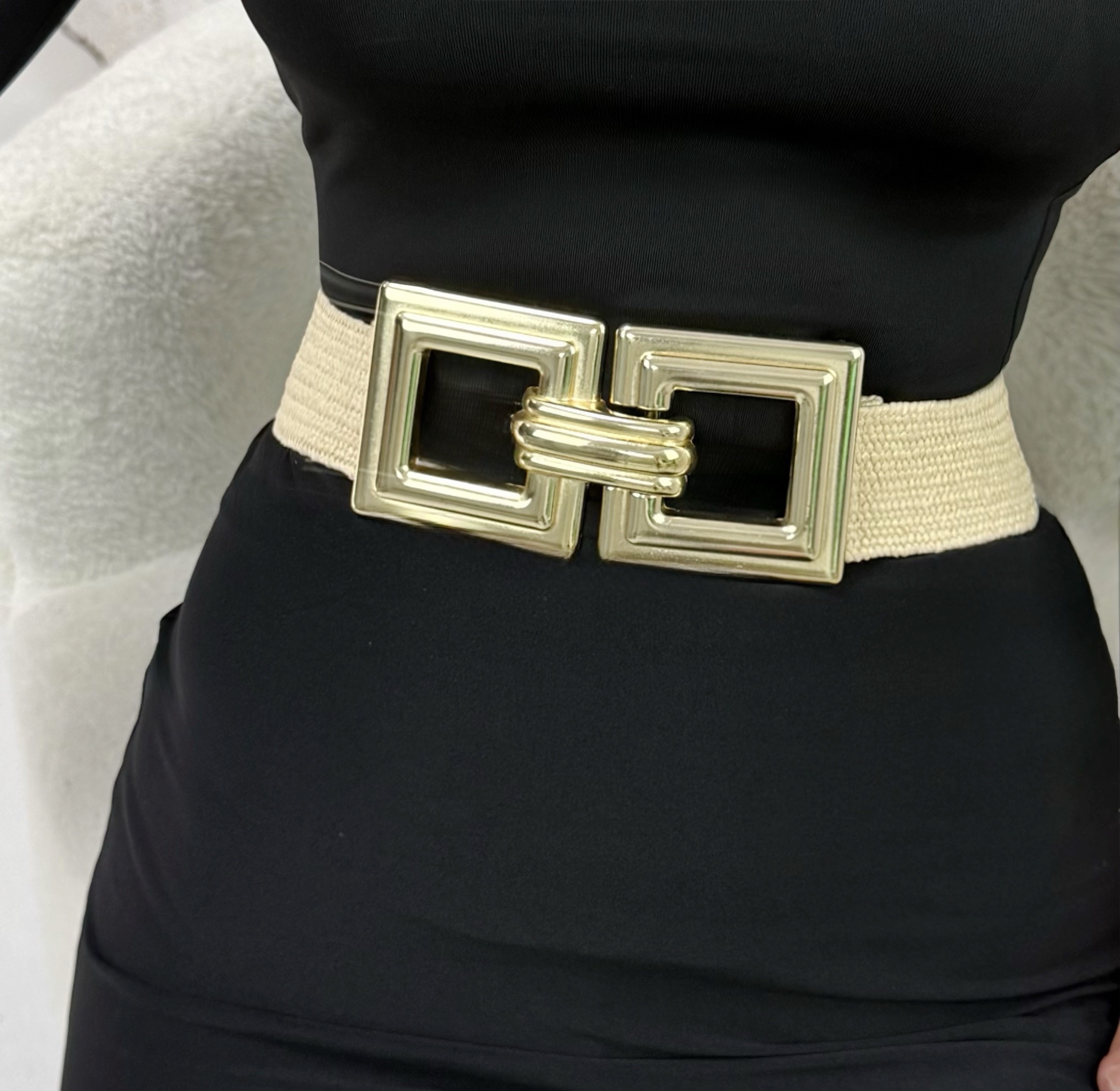 img_4147 Hasır Gold Toka Lastikli Kemer - Görsel 1