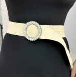 Hasır İnci Taşlı Lastikli Kemer - Görsel 3