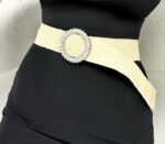 Hasır İnci Taşlı Lastikli Kemer