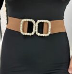 Taba Taşlı Toka Lastikli Kemer - Görsel 3