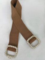 Taba Taşlı Toka Lastikli Kemer - Görsel 2