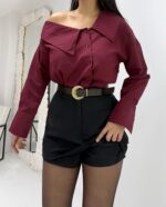 Siyah Visko Kemerli Şort Etek - Görsel 3