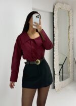 Siyah Visko Kemerli Şort Etek - Görsel 7