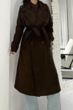 Kahverengi Astarlı Kaşe Kaban - Görsel 8