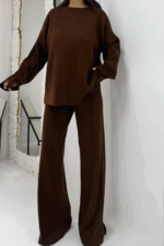 Acı Kahve Çelik Örme İkili Takım