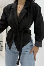 Siyah Süet Premium Astarlı Ceket