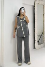 Gri Çelik Örme İkili Takım