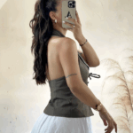 Haki Bağlama Detaylı Yelek